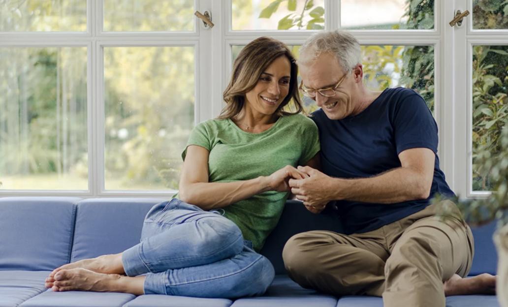 Couple sitting on a couch