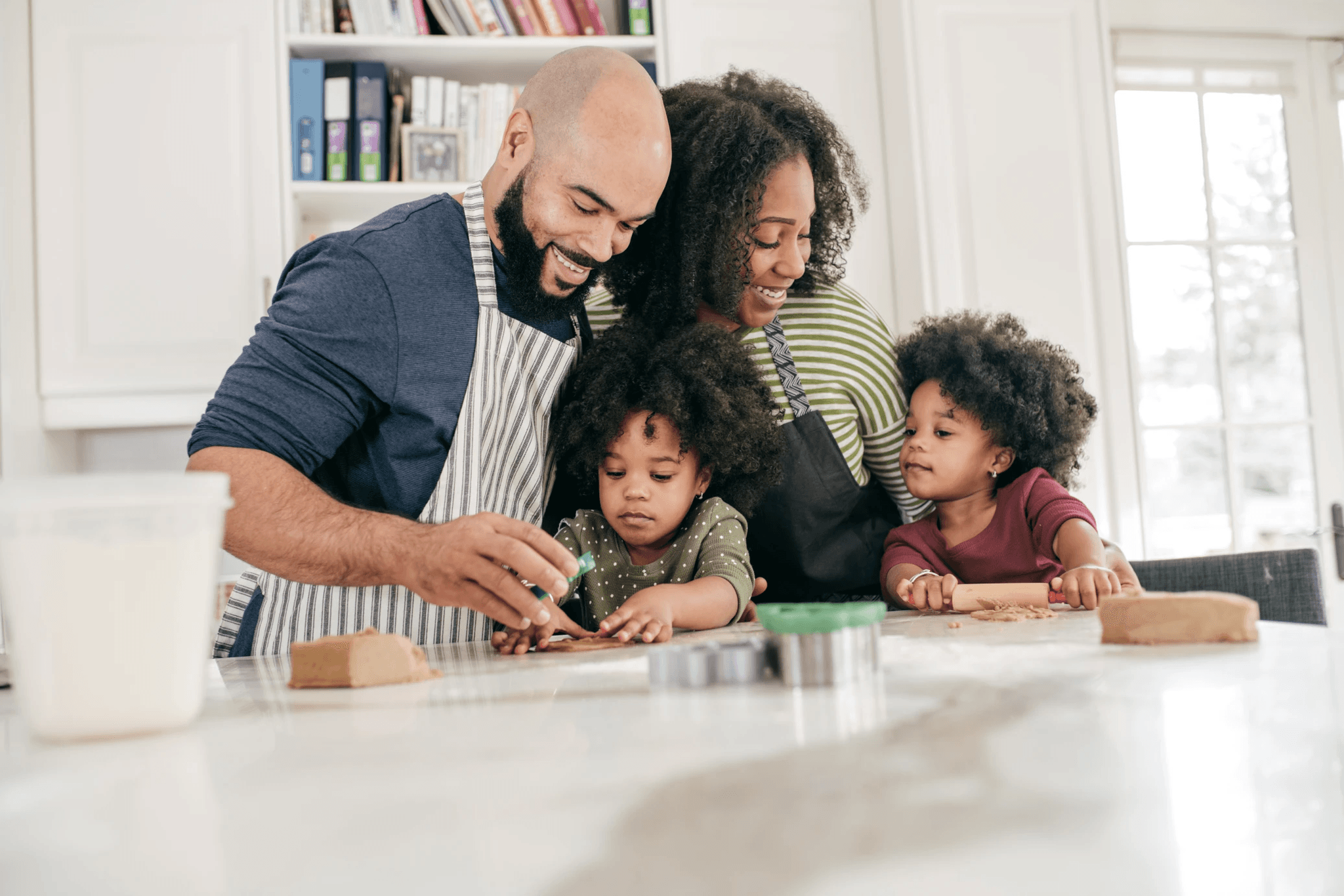 Family cooking together