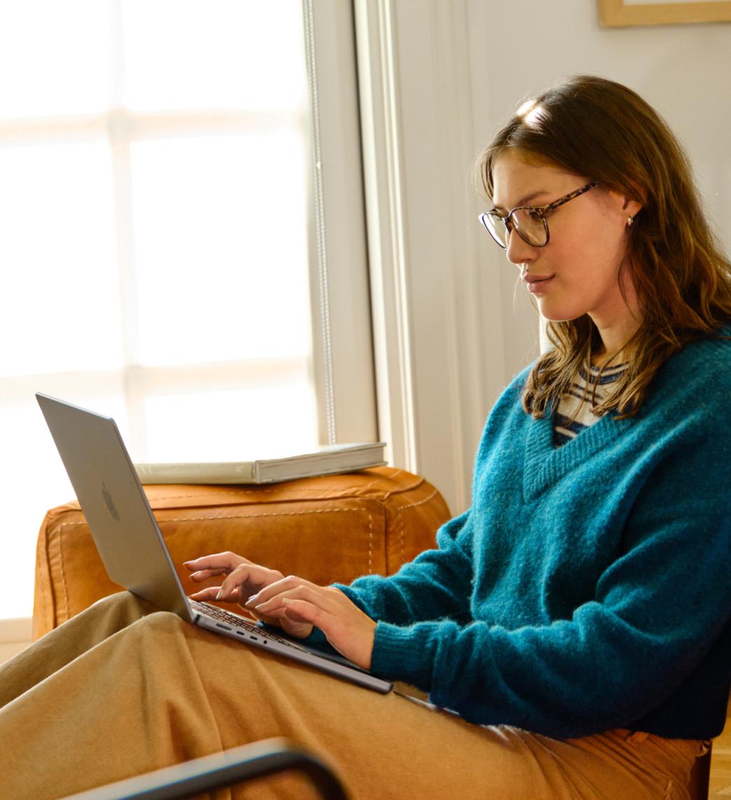 Woman using a laptop