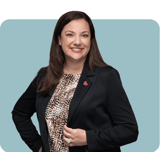 Female Financial Advisor with blue jacket smiling