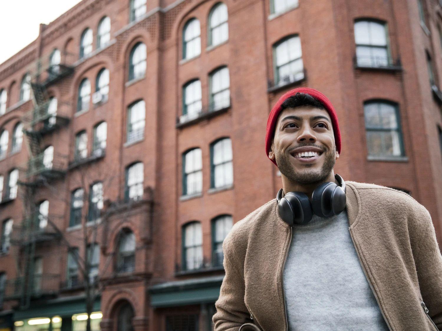 Man standing outside smiling