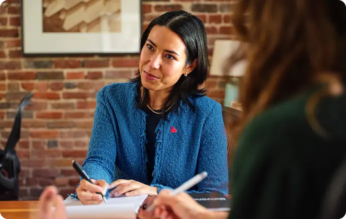 Advisor listening to the client